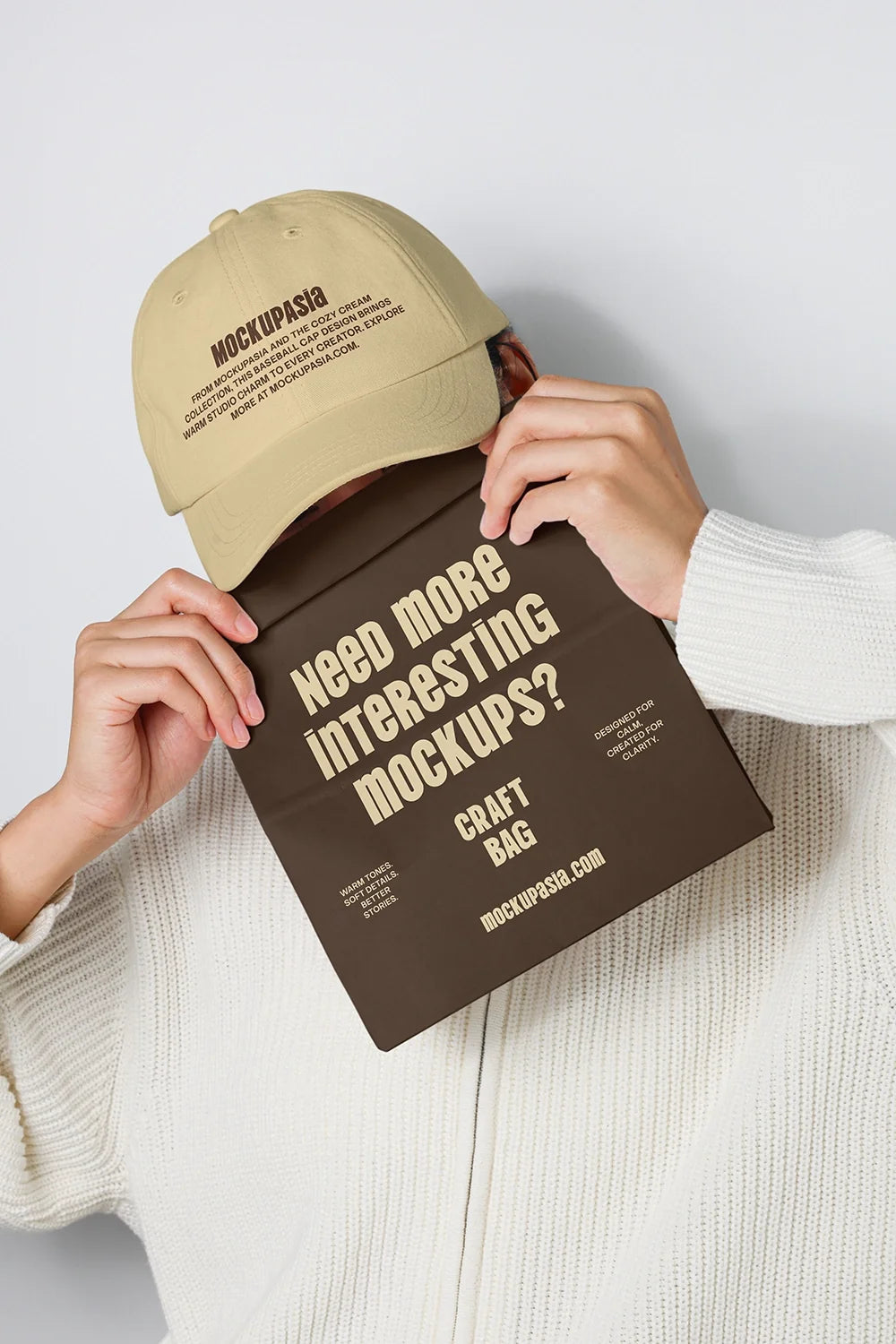 Design Studies: Baseball Cap and Kraft Bag Mockup