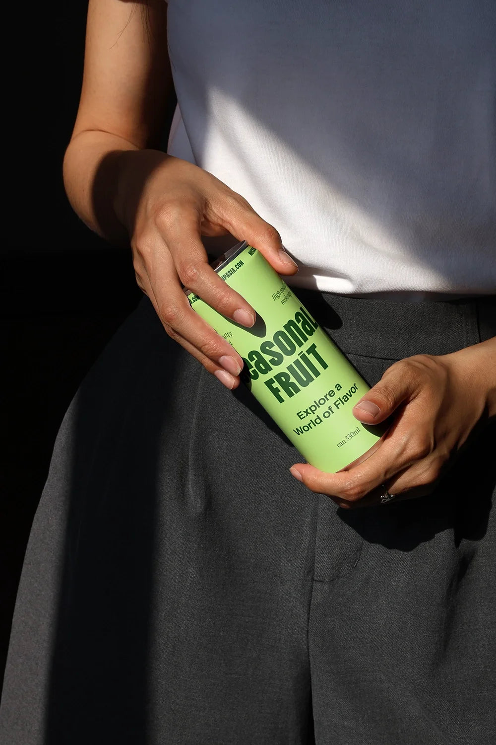Design Studies: Slim Can & Soda Can Mockup CF02 – Soft Daylight, In Hand