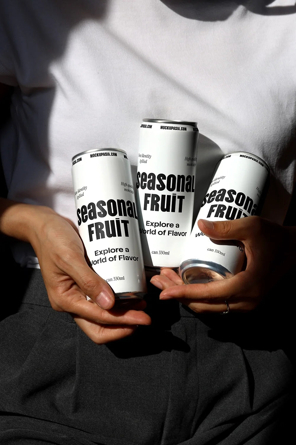 Design Studies: Slim Can & Soda Can Mockup CF04 – 3 Cans Side by Side - Image 2