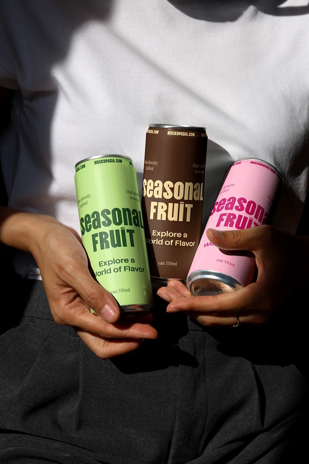 Design Studies: Slim Can & Soda Can Mockup CF04 – 3 Cans Side by Side