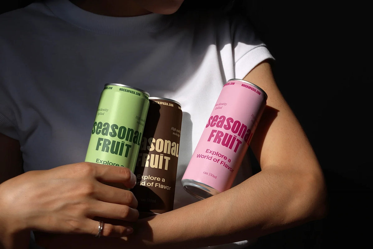 Design Studies: Slim Can & Soda Can Mockup CF05 – 3 Cans, Window Light