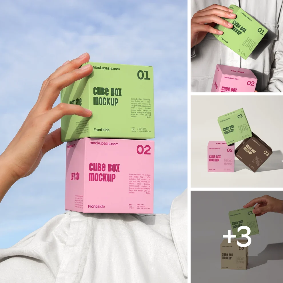 Design Studies: Cube box mockup bundle - Image 2