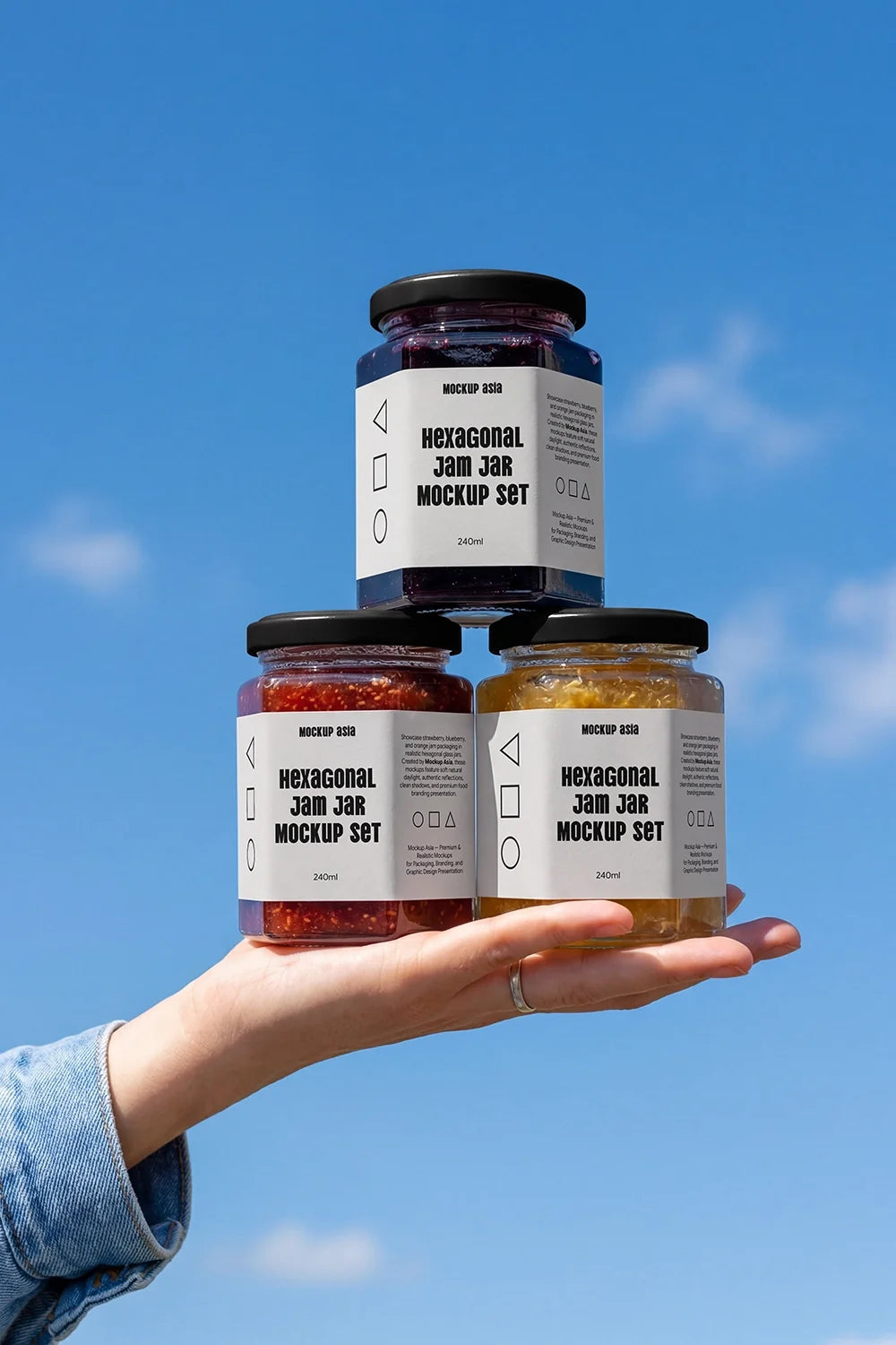 Design Studies: Hexagon Jam Jar Mockup Set - Image 2