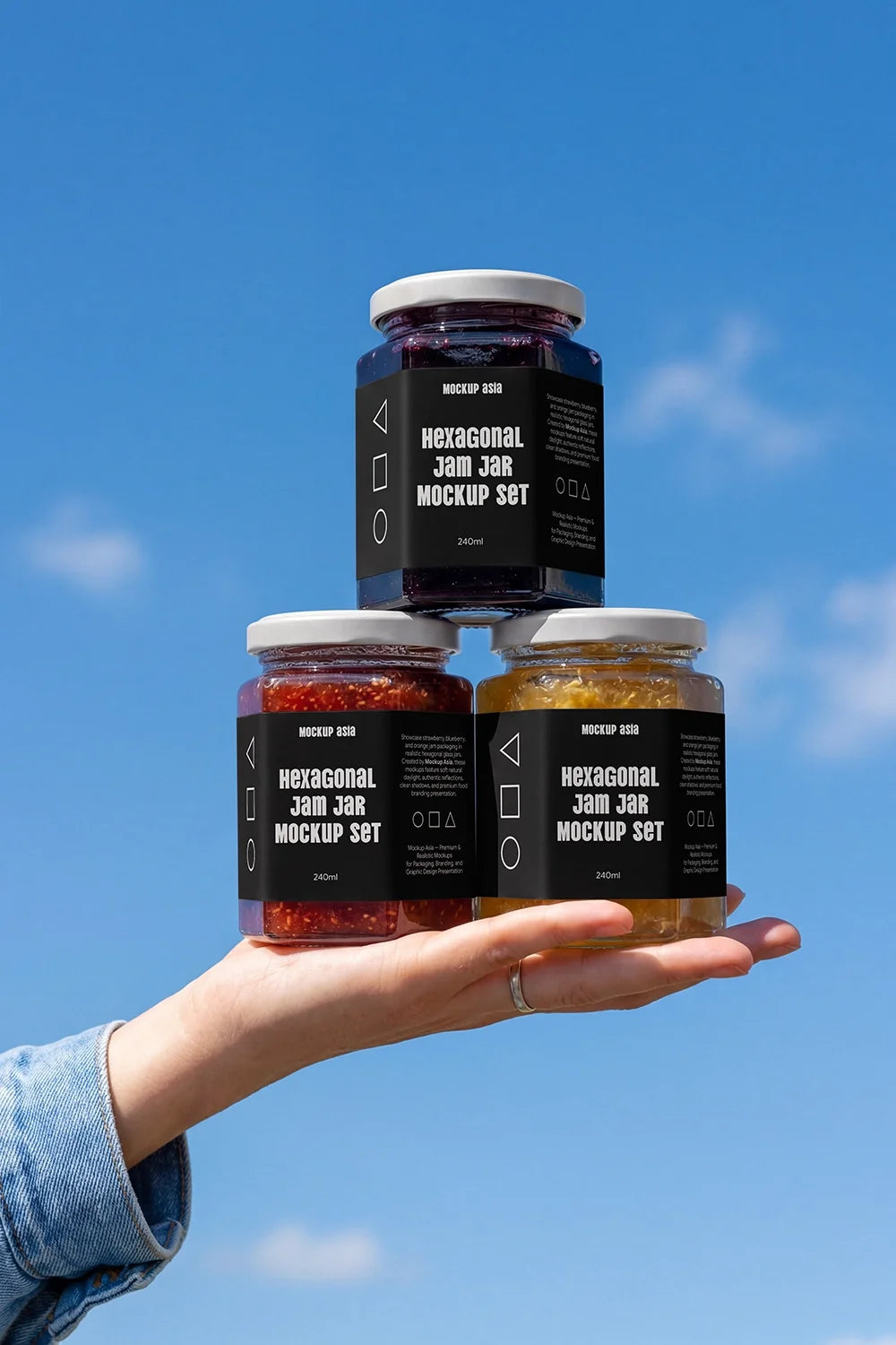 Design Studies: Hexagon Jam Jar Mockup Set