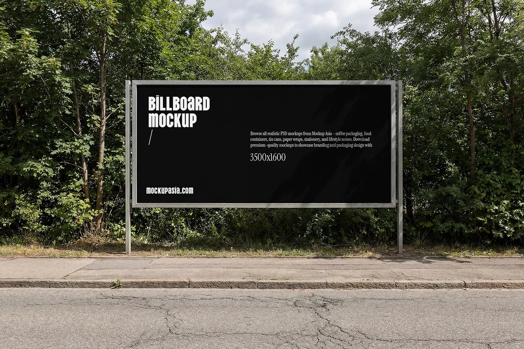 Design Studies: Horizontal Roadside Billboard Mockup -