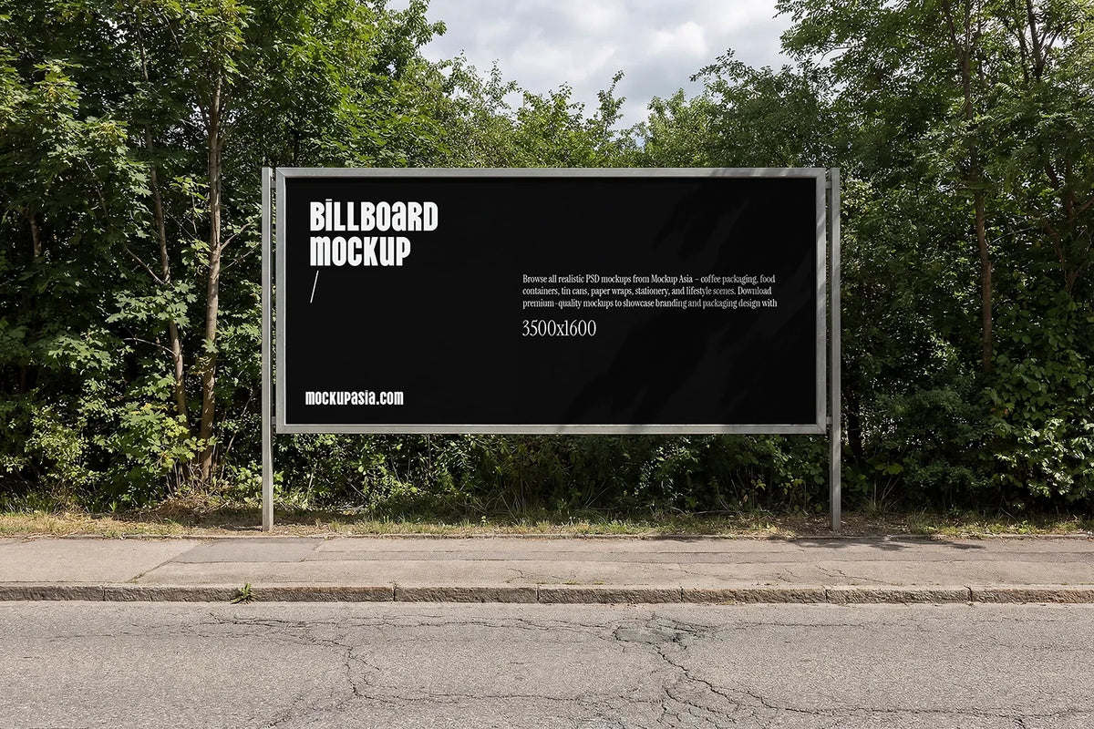 Design Studies: Horizontal Roadside Billboard Mockup -