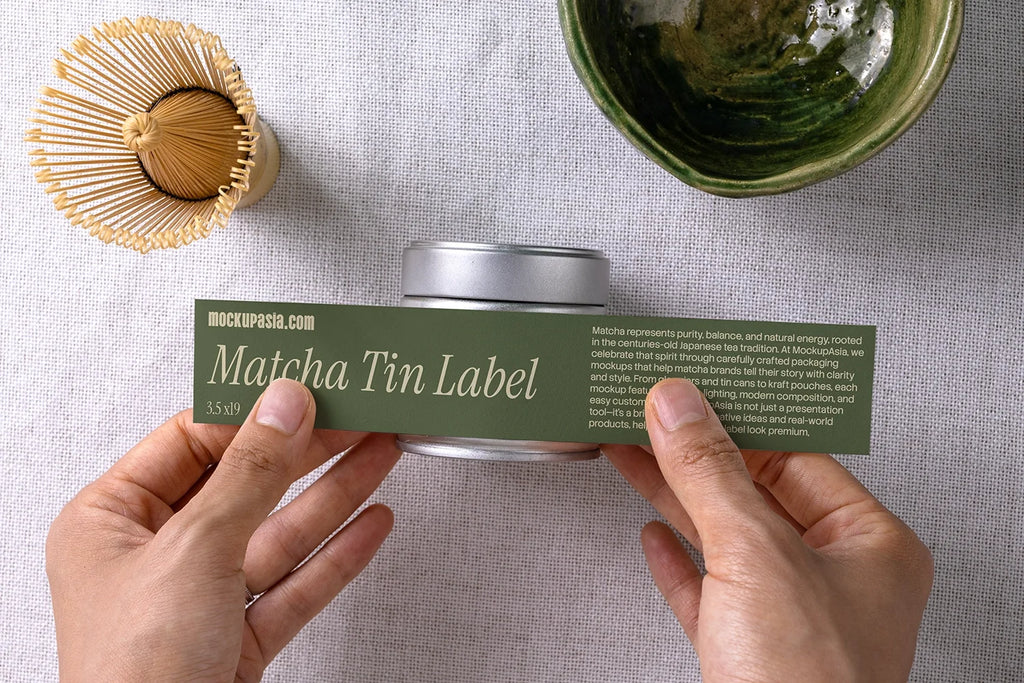 Design Studies: Matcha Tin Label Mockup