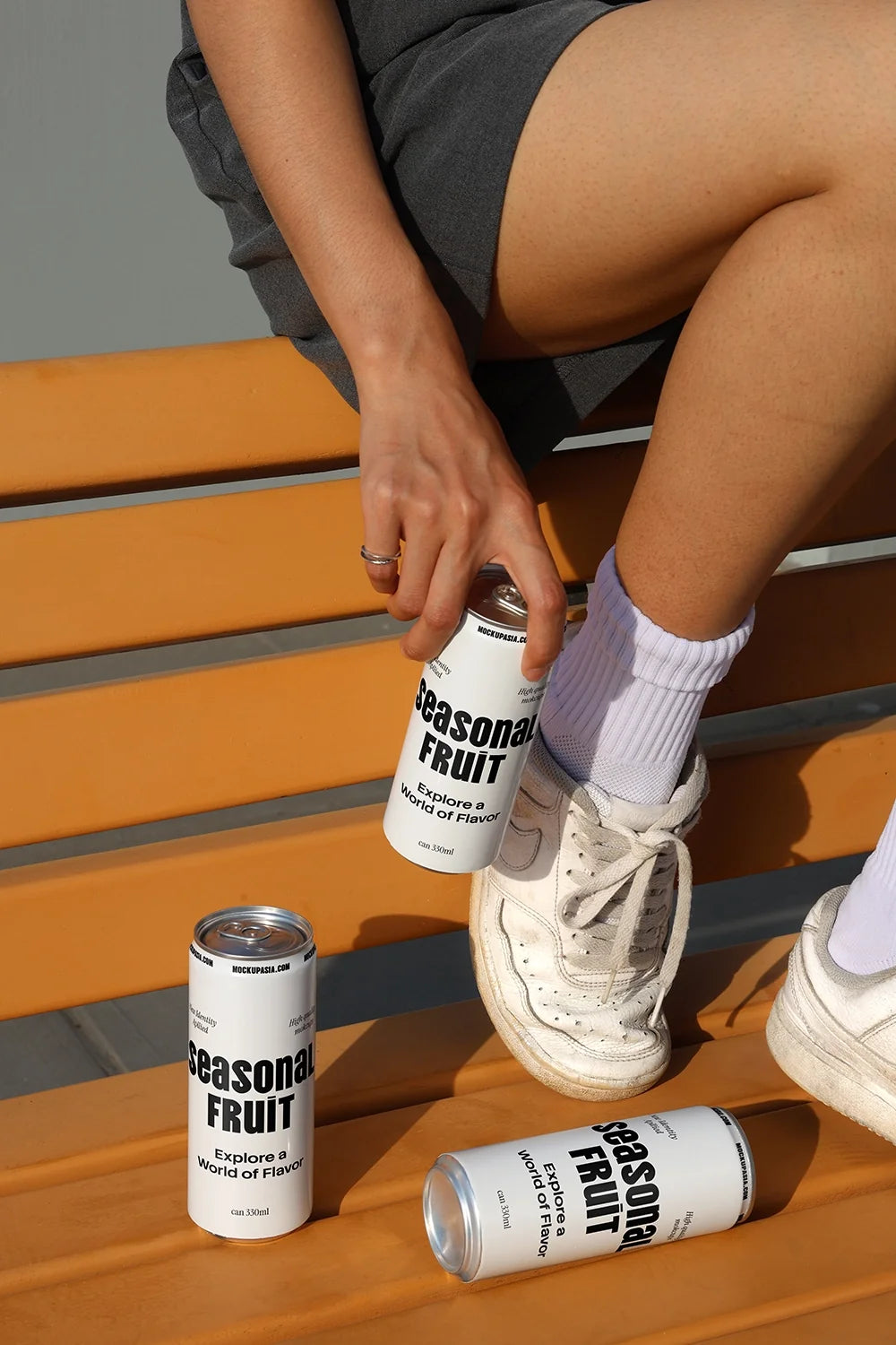 Design Studies: Slim Can Mockup CF26 – 3 Cans, Seated - Image 2