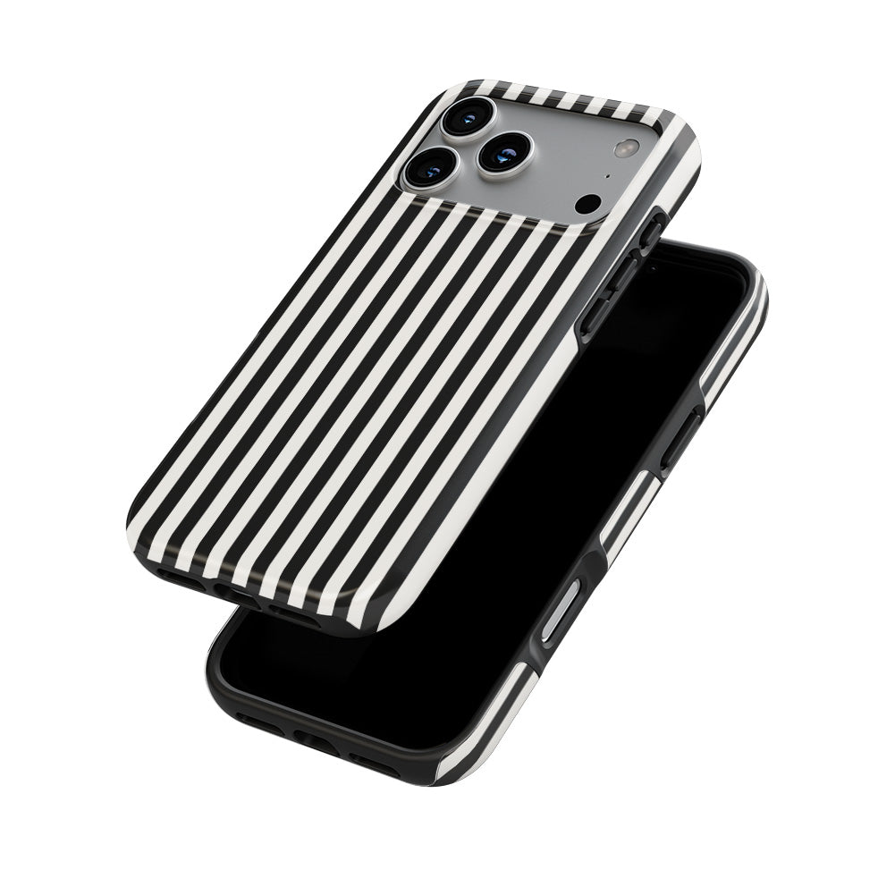 Black and White Stripes phone case — front and back