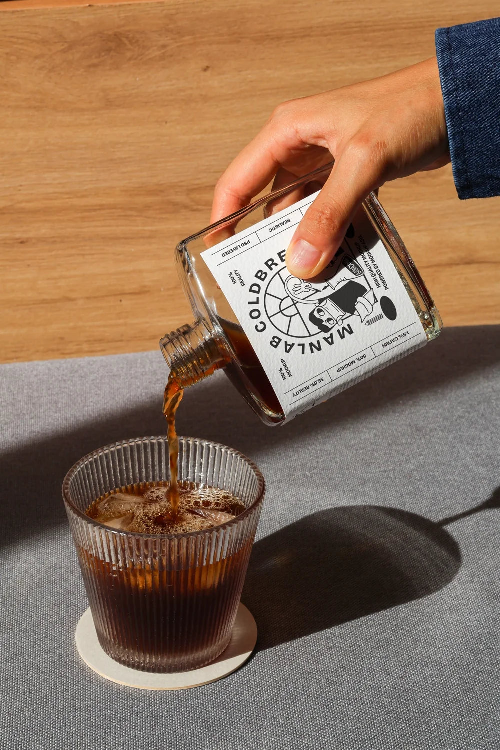 Design Studies: Cold Brew bottle label mockup 05