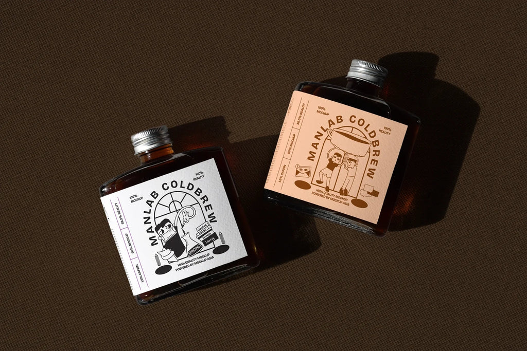 Design Studies: Cold Brew bottle label mockup 11