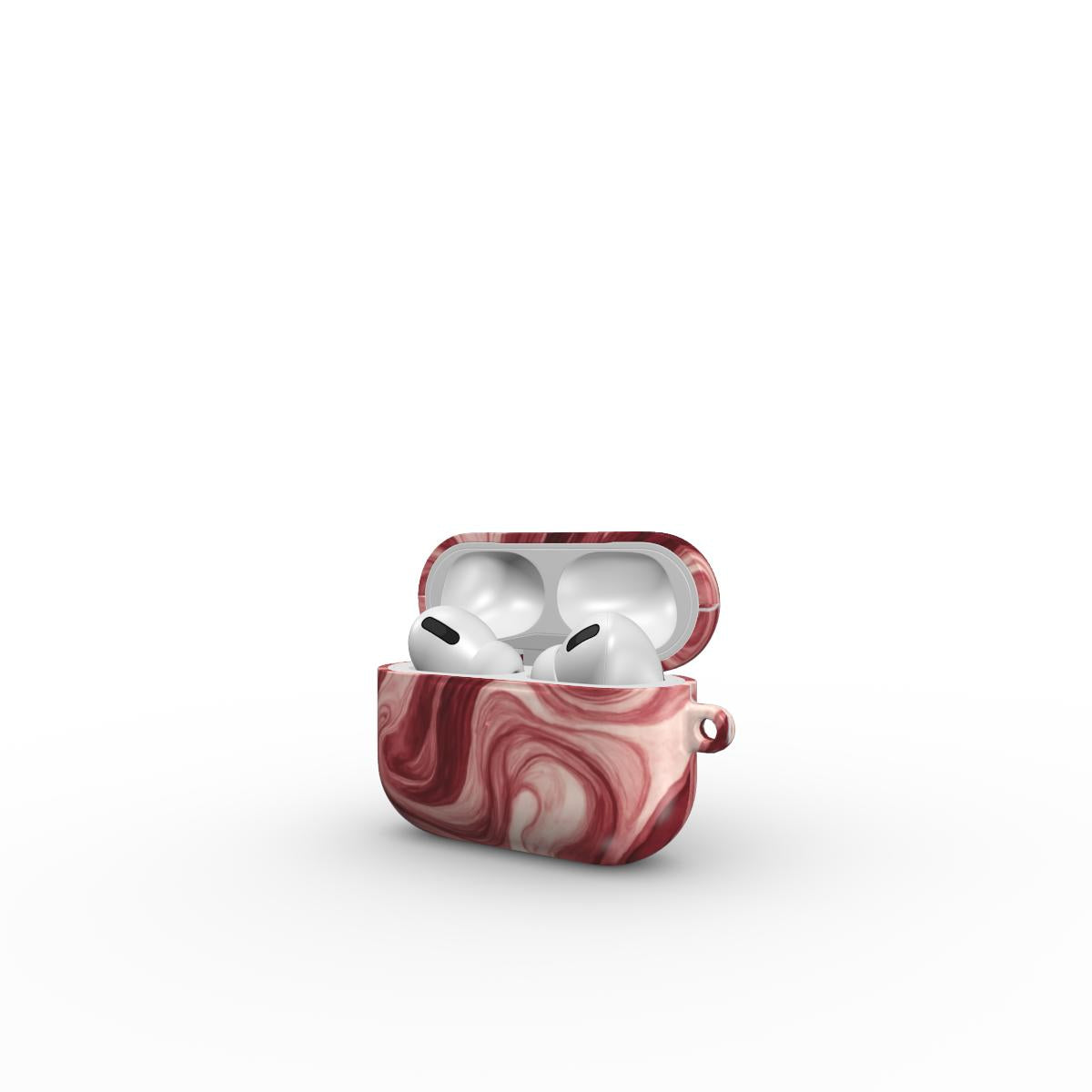 Maroon Burgundy Abstract Apple AirPods Tough Case, 3D product render