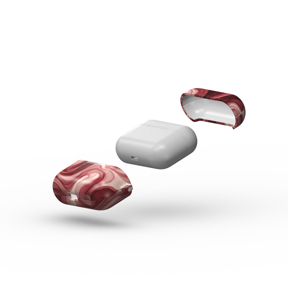 Maroon Burgundy Abstract Apple AirPods Tough Case, 3D product render