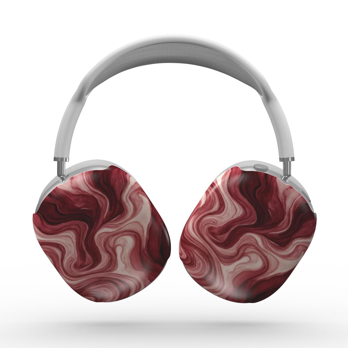 Maroon Burgundy Abstract Apple AirPods Max Tough Case, 3D product render