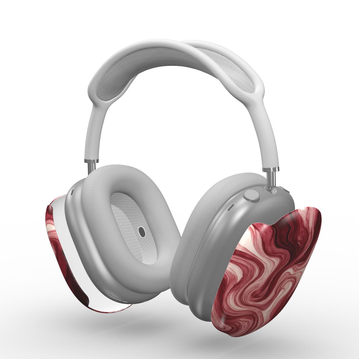 Maroon Burgundy Abstract Apple AirPods Max Tough Case, 3D product render