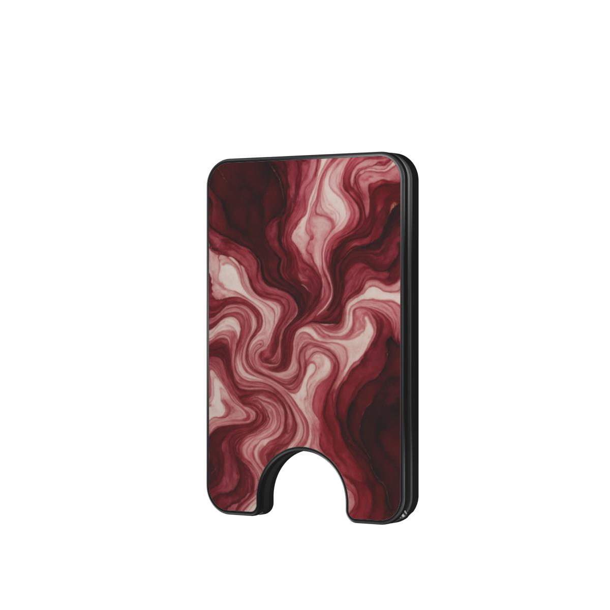 Maroon Burgundy Abstract Magnetic Wallet, 3D product render