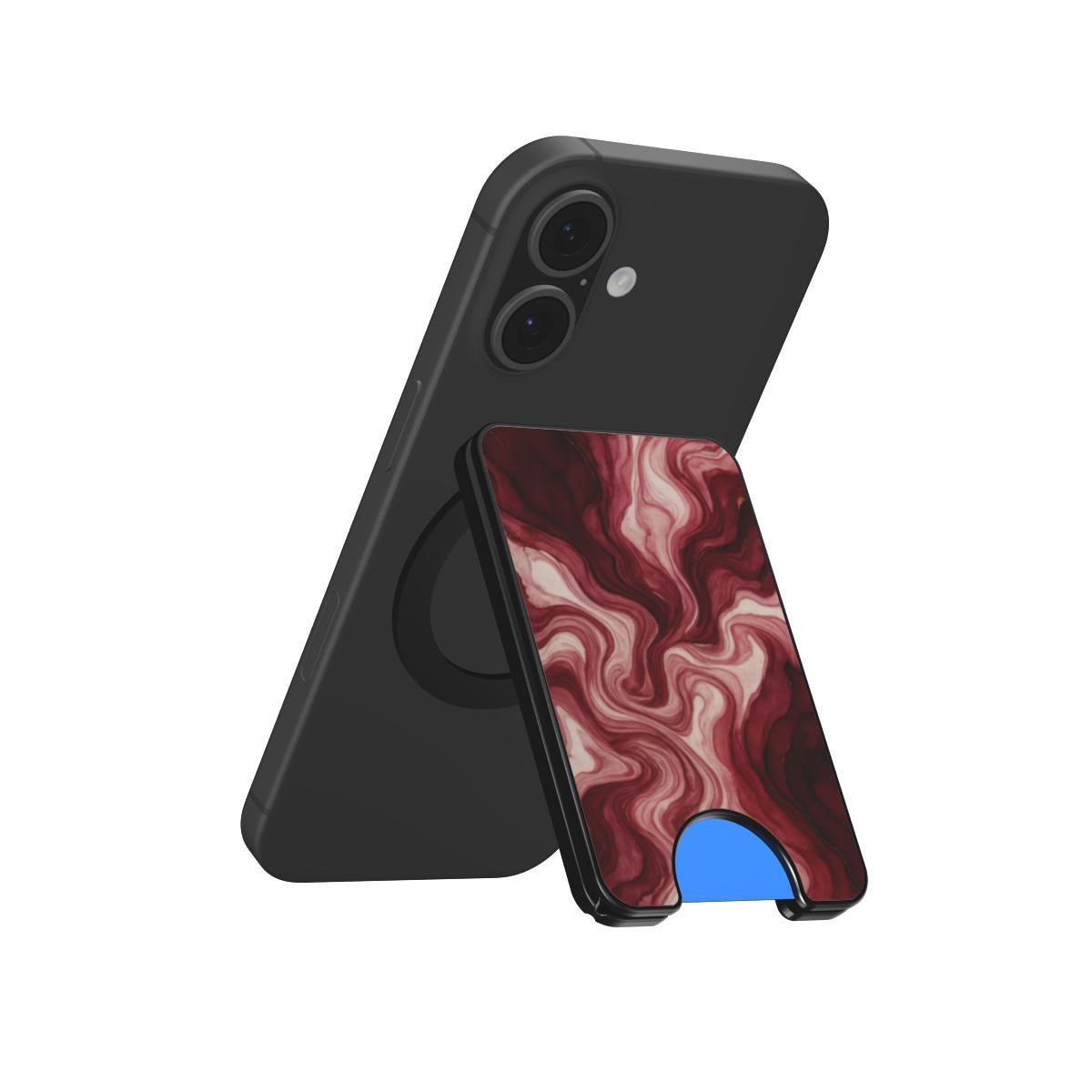 Maroon Burgundy Abstract Magnetic Wallet, 3D product render