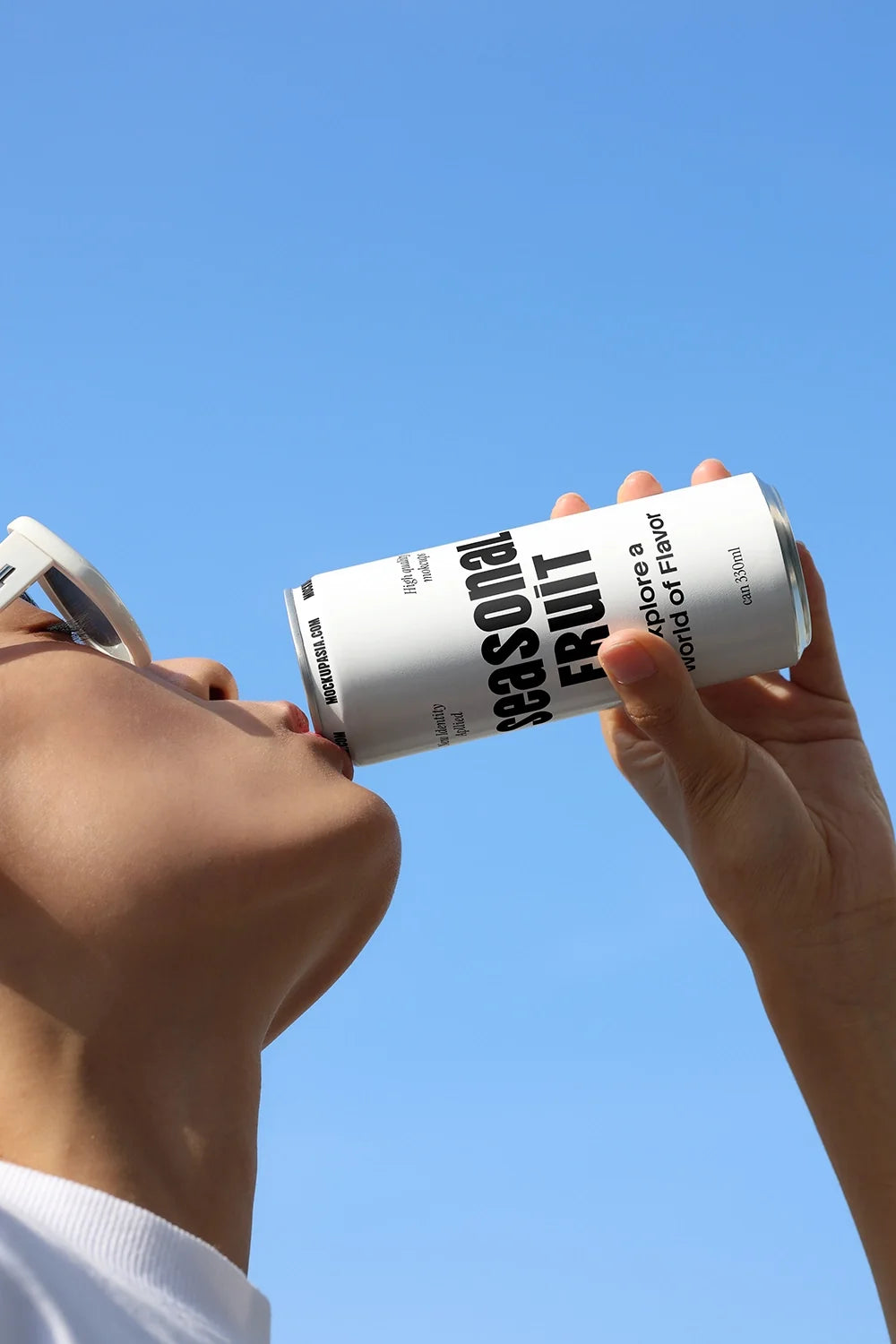 Design Studies: Slim Can Mockup CF18 – Drinking, Low Angle - Image 2