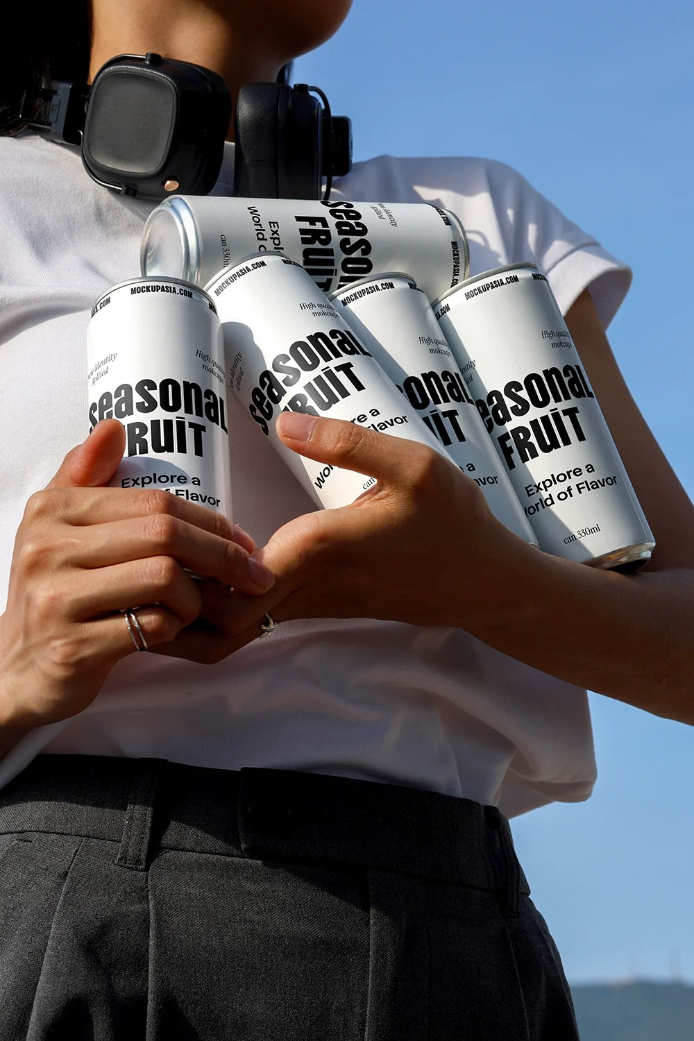 Design Studies: Slim Can Mockup CF22 – Multiple Cans, Lifestyle - Image 2